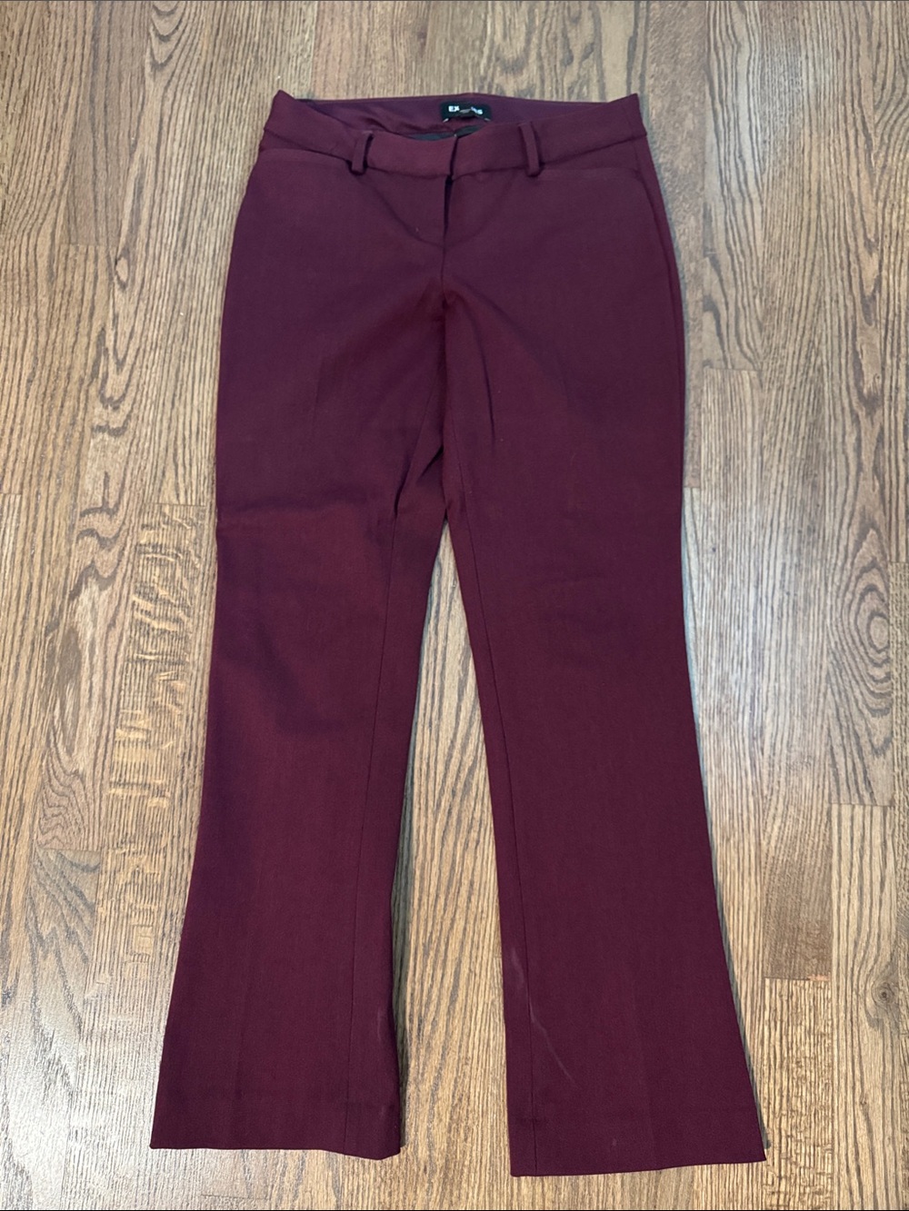 Express Burgundy Boot-Cut Dress Pants